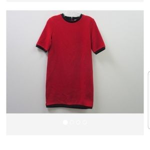 NWOT Zara Red/Blk Textured TShirt Dress XS
